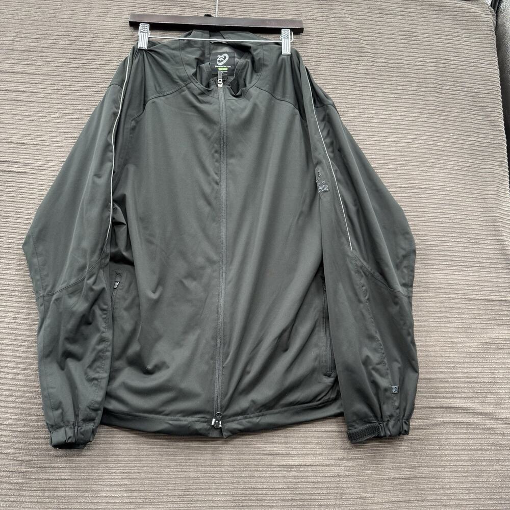 Zero Restriction Windbreaker Jacket Men Large Black Polyester Full Zip Golfing.